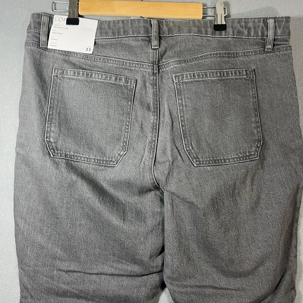 NWT Ann Taylor Loft The Kick Crop High Rise Curvy Fit Women's Size 33/16 P Gray - Picture 6 of 10